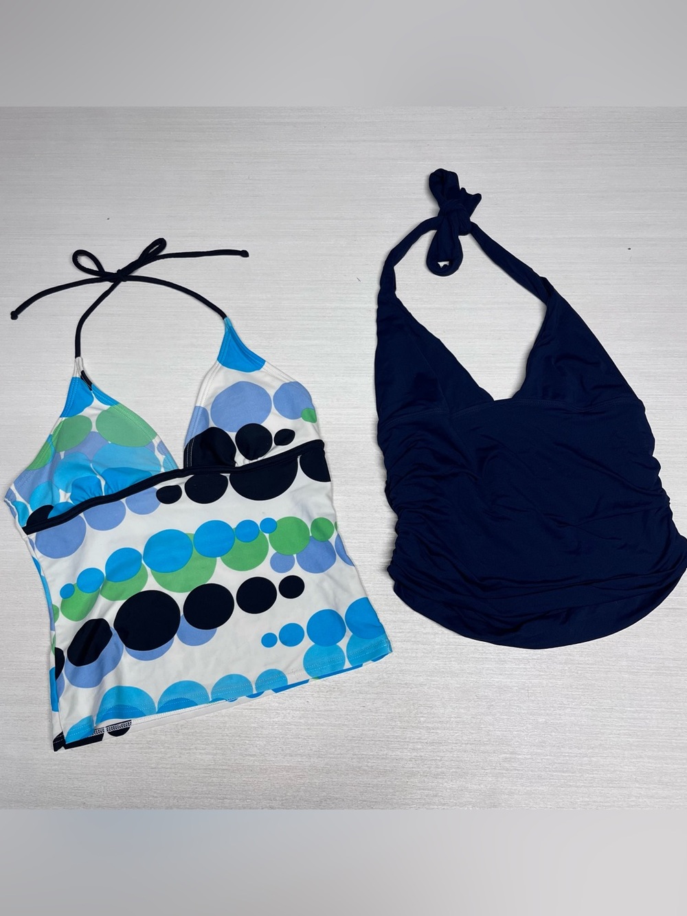 DNKY Vintage Y2K Multicolor Halter Neck Babydoll Tankini Tops.